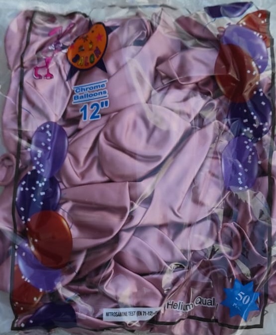 toptan hbk krom balon pembe 12 inç 50 li